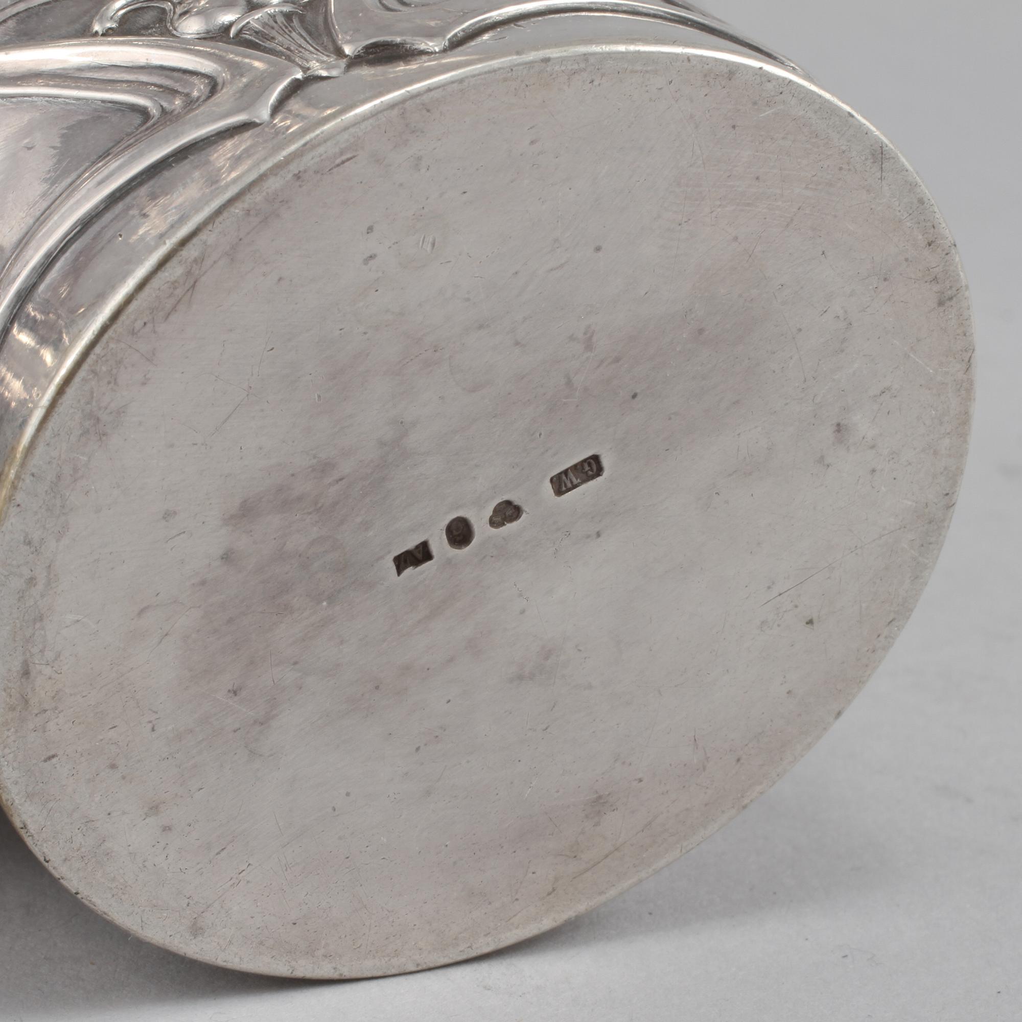 KAFFESERVIS, 3 delar, silver, Göteborg, jugend, 1903. Totalvikt cirka 1019 gram.