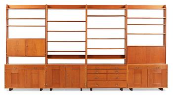 435. A set of four sections of Josef Frank mahogany bookshelves, model 2112, Svenskt Tenn.