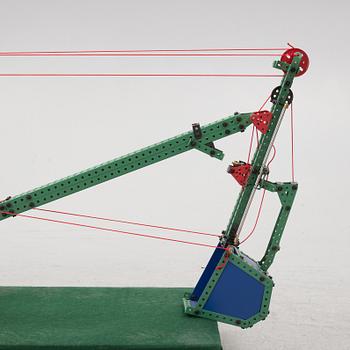 Meccano, locomotive and excavator.