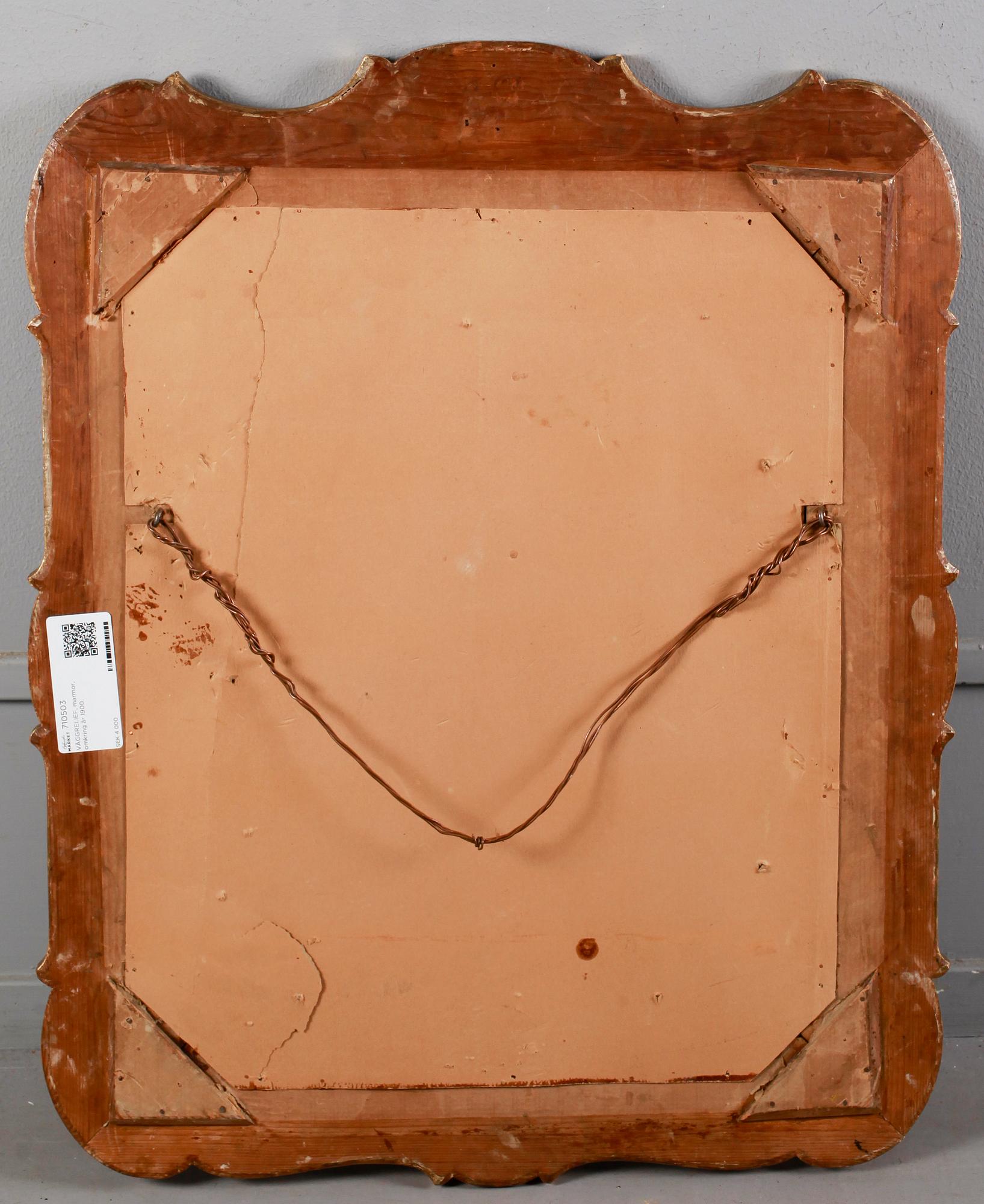 VÄGGRELIEF, marmor, omkring år 1900.