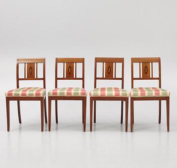 A set of four Empire chairs, southern Sweden, early 19th century.