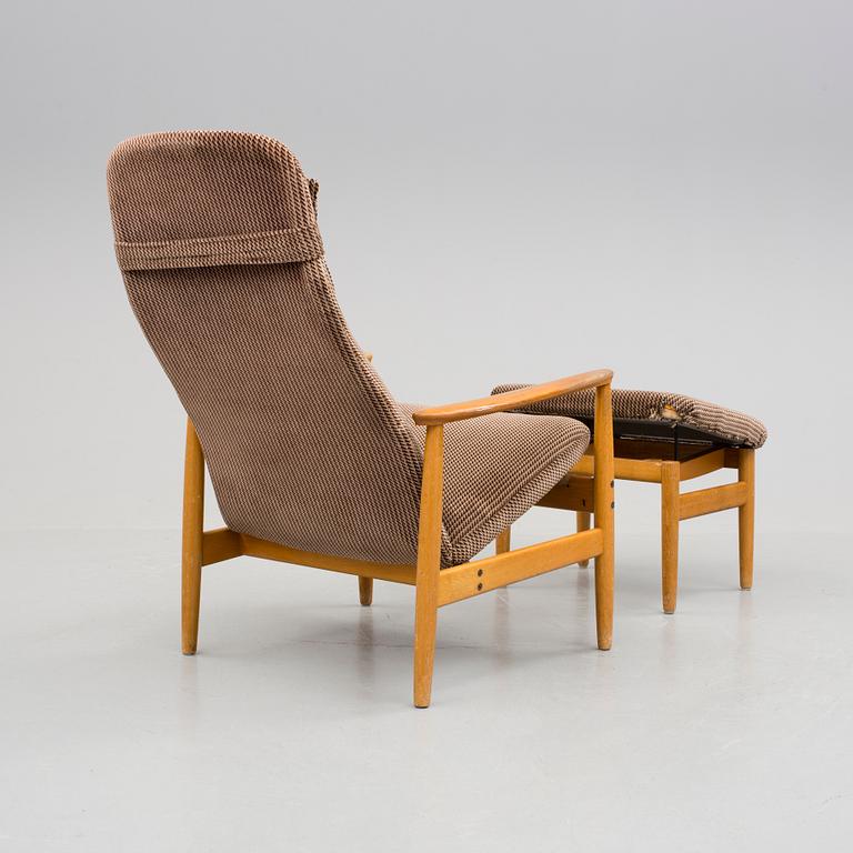 FÅTÖLJ MED FOTPALL, ur "Contour-serien", Alf Svensson för Dux, Ljungs Industrier, 1960-tal.