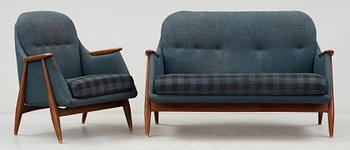 SOFFA samt FÅTÖLJ, 1950-tal.
