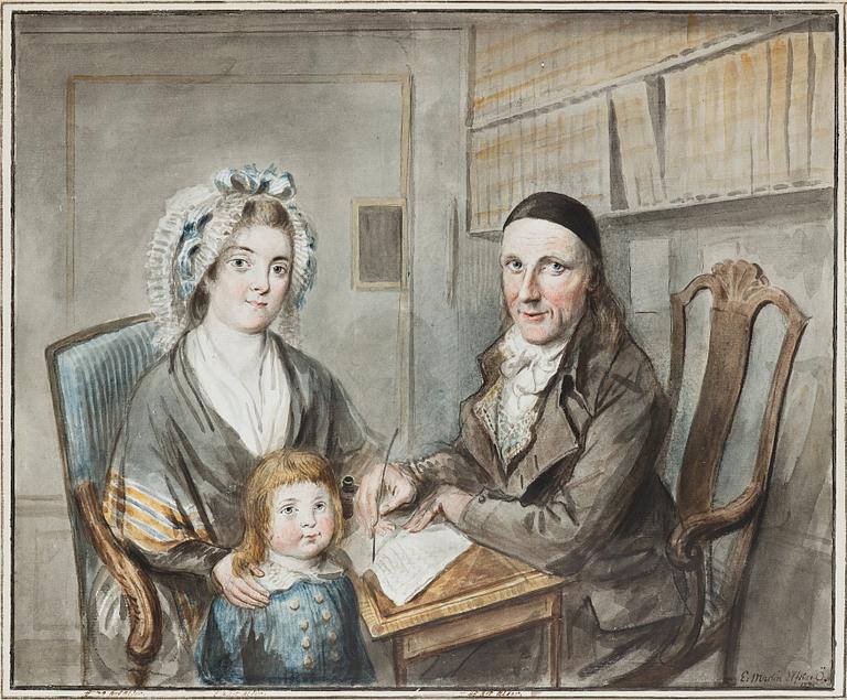 Elias Martin, akvarell. Signerad och daterad.