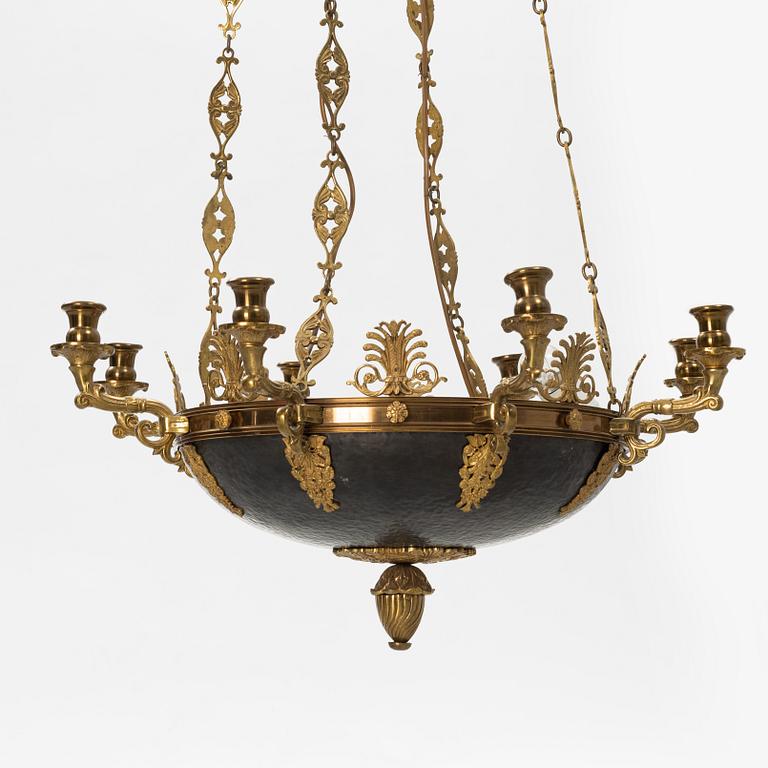 An empire style ceiling light, second half of the 20th century.