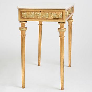 A late Gustavian console table in the manner of P Ljung, late 18th Century.