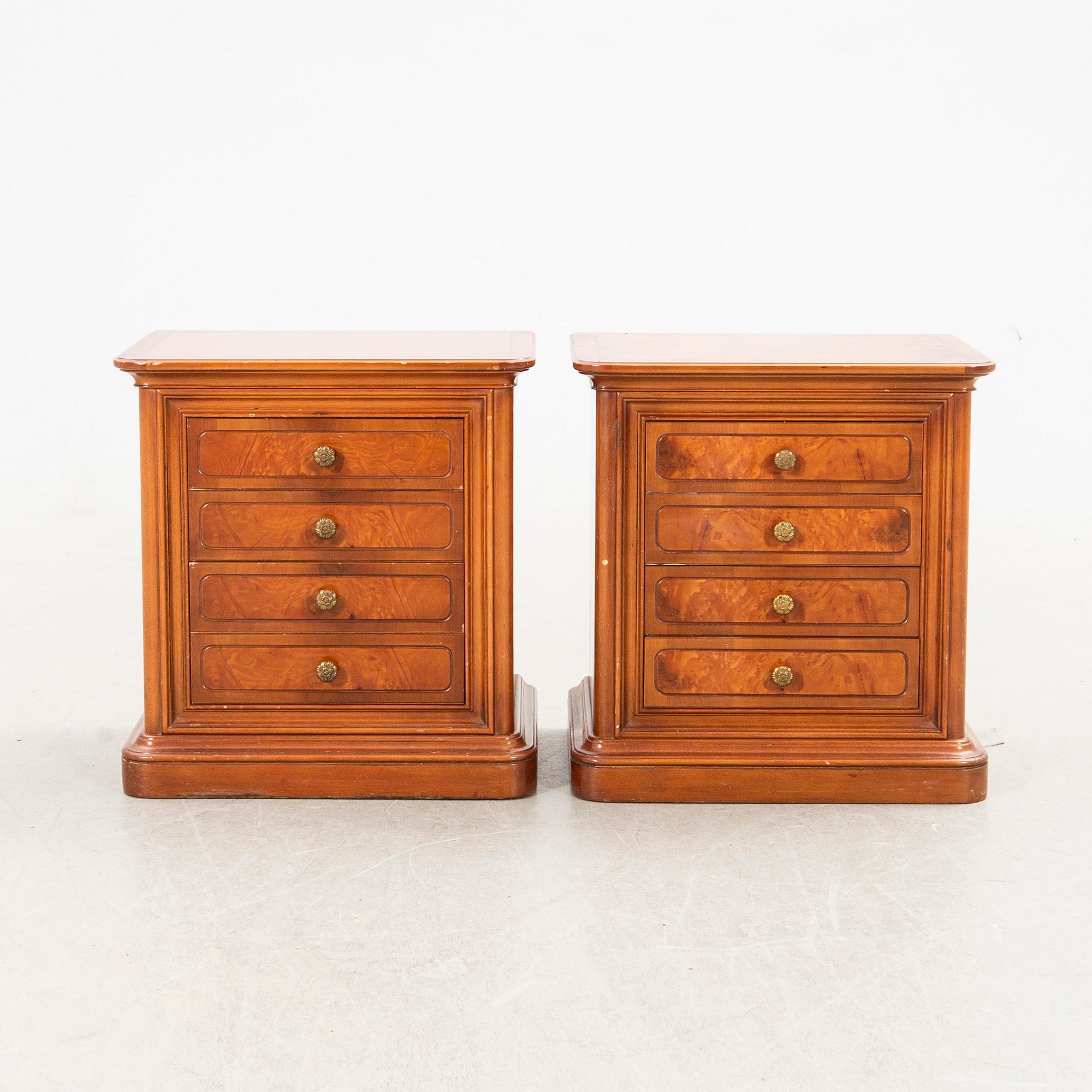 Nightstands, a pair, later part of the 20th century.