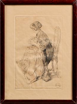 CARL LARSSON, etsning, signerad i plåten.