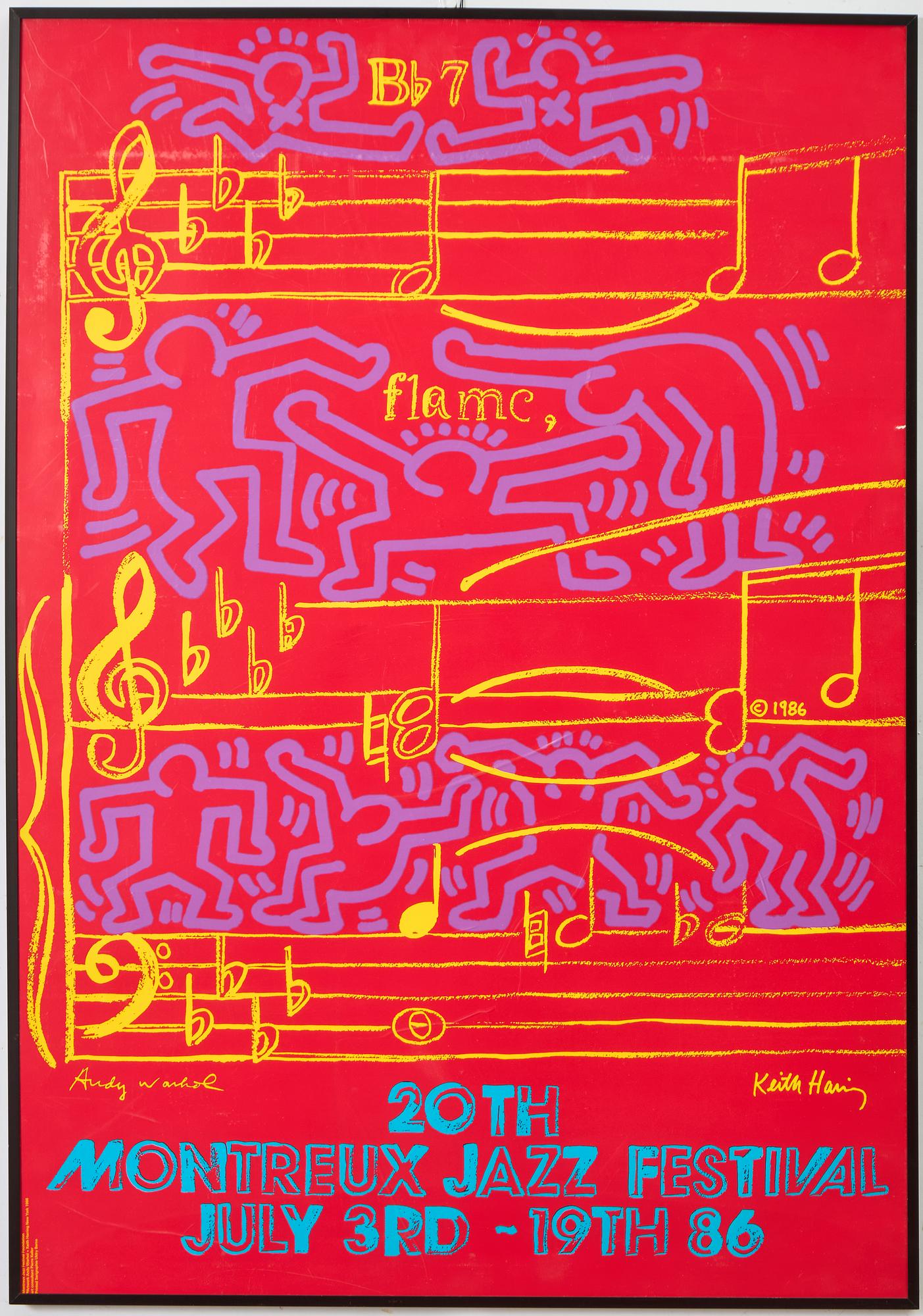 Keith Haring and Andy Warhol, after. "Montreux 1986".