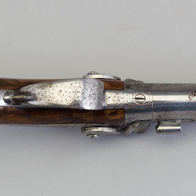 PERCUSSION LOCK PISTOL, Liege, Belgium, mid 19th century.