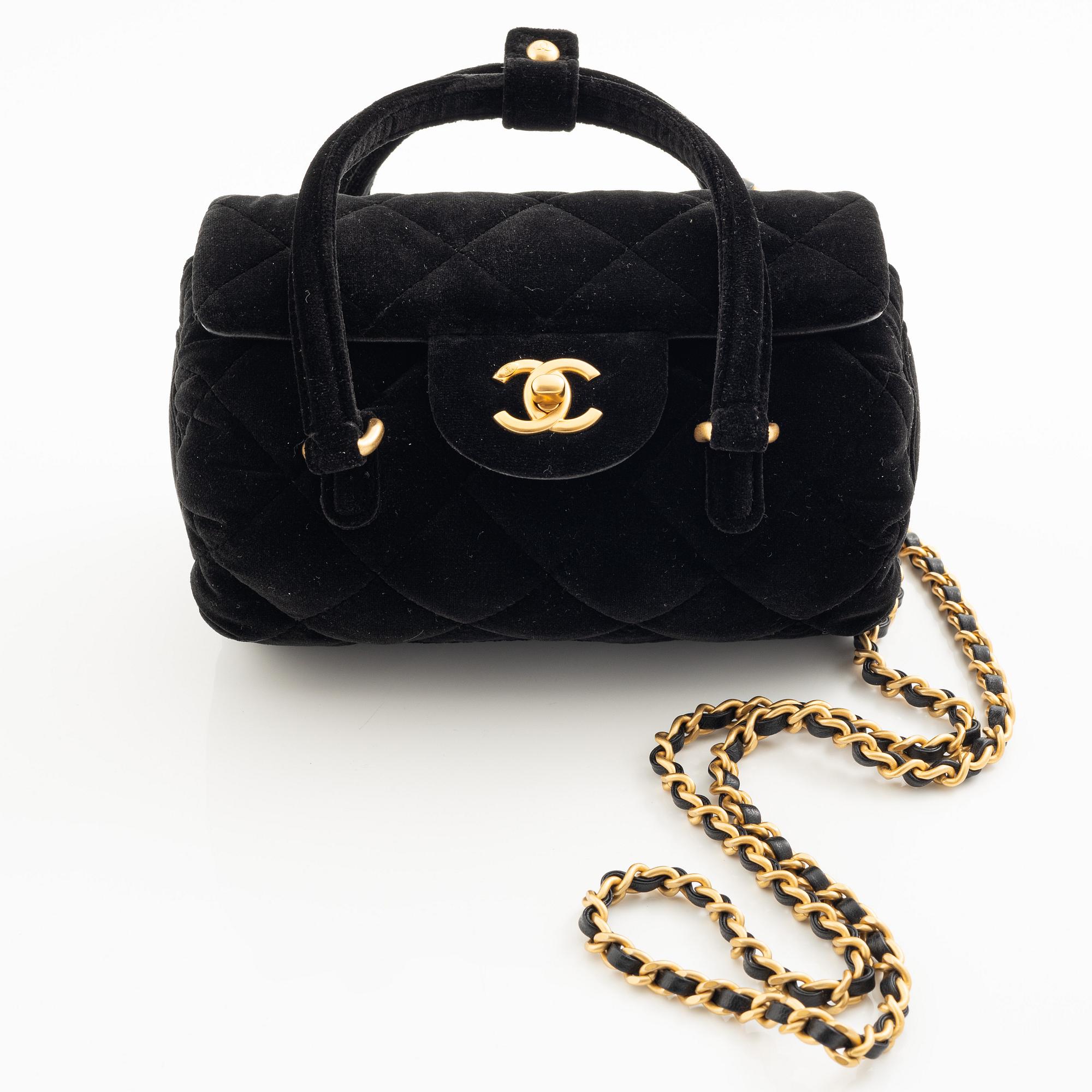 Chanel, A Black velvet Bag.
