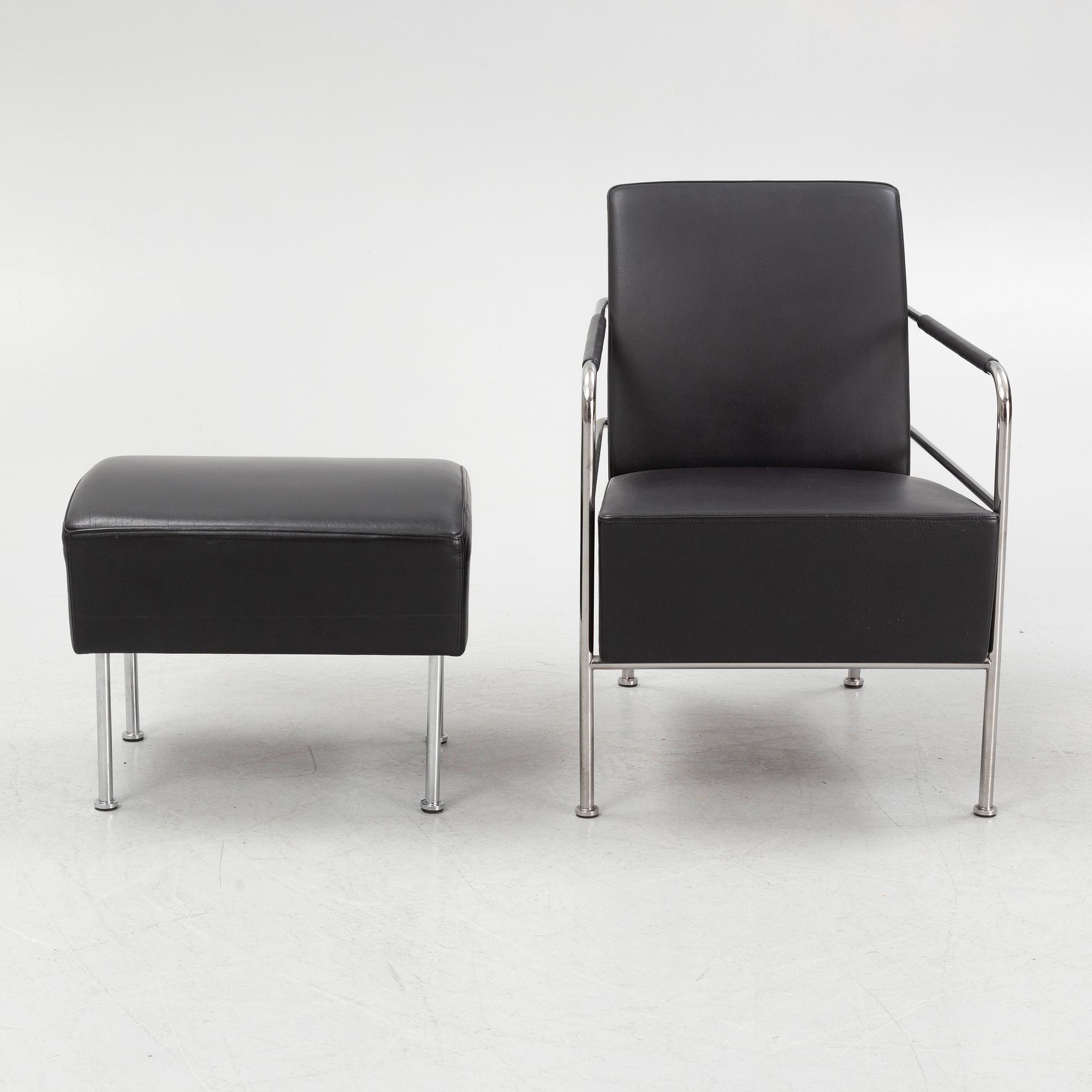 Gunilla Allard, fåtölj med fotpall, "Cinema", Lammhults.