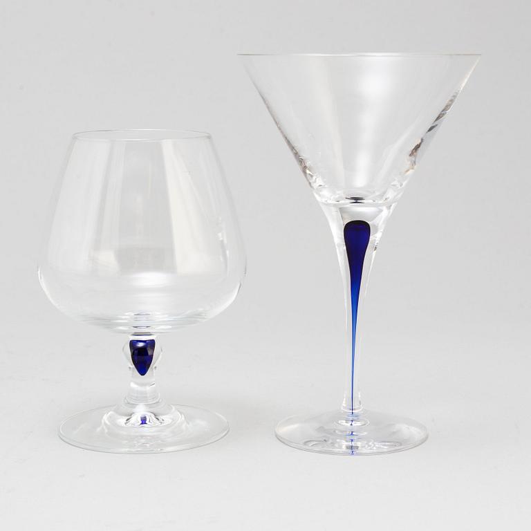 ERIKA LAGERBIELKE, 12-7 'Intermezzo' glasses for coctail and cognac, Orrefors.