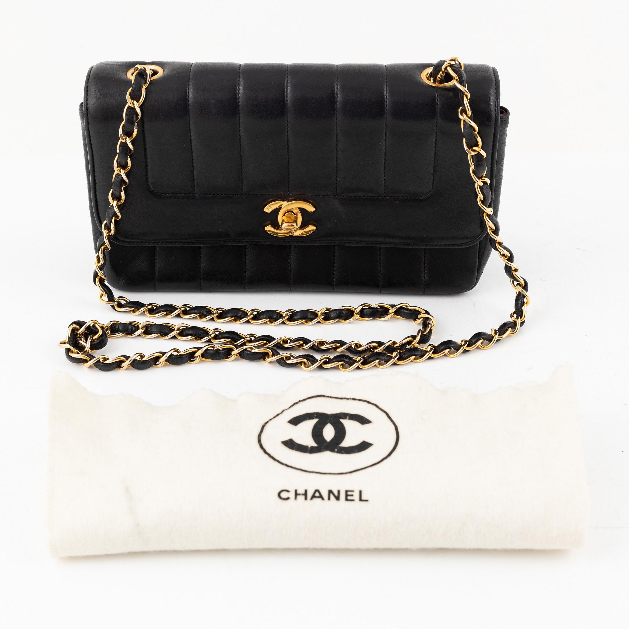 Chanel,  A black leather 'Mademoiselle' Classic Single Flap.