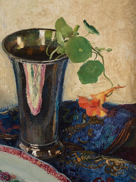 Olle Hjortzberg, Stilleben med fat och äpple.