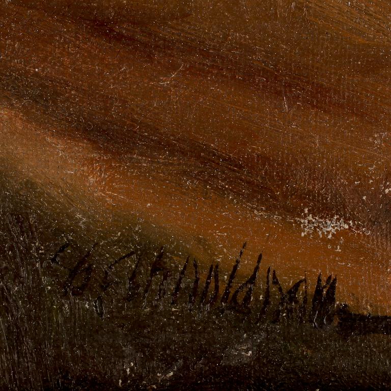OKÄND KONSTNÄR, olja på duk, 1800-tal, signerad.