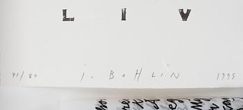 JONAS BOHLIN, färglitografi, sign och dat 1995, numr 71/80.