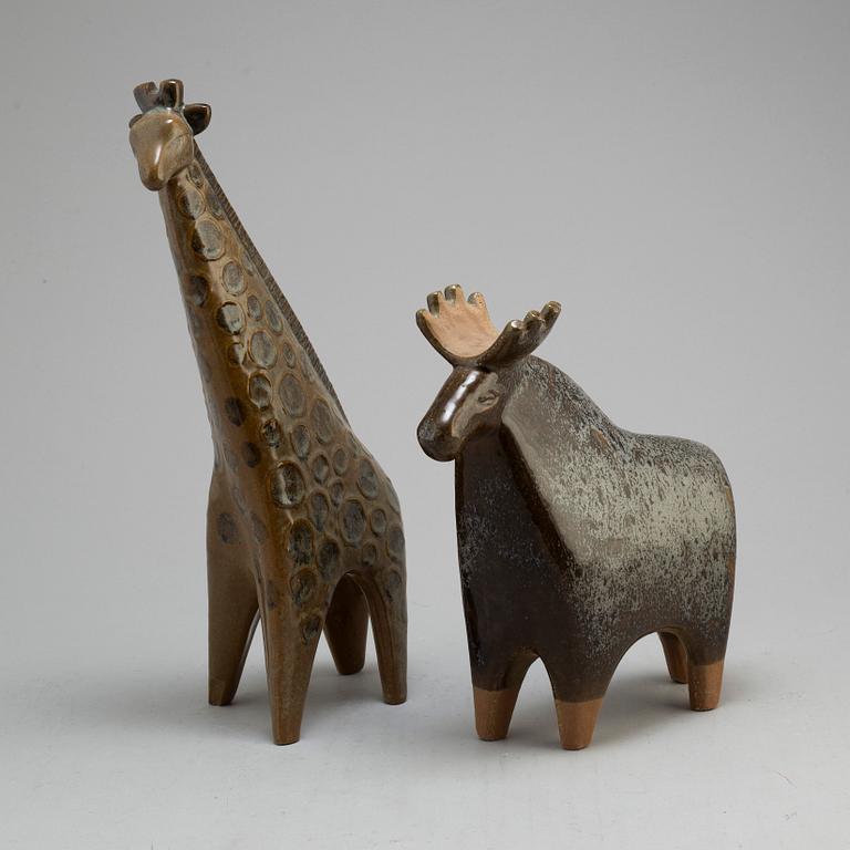 LISA LARSON, two 'Stora Zoo' stoneware figurines from Gustavsberg, 1958-79.