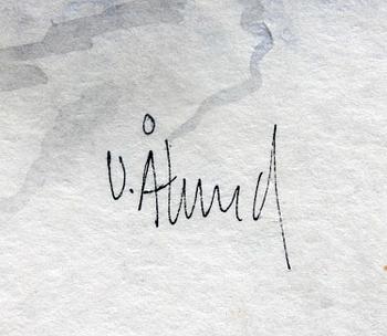 ULF ÅLUND, akvareller/tusch, 2 st, sign.