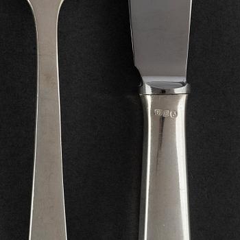 CG HALLBERG and GAB, a part 'Diana' silver cutlery, Stockholm, 1960s (36 pieces).