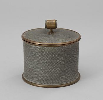 An Estrid Ericson pewter box with cover, Firma Svenskt Tenn, Stockholm 1936.