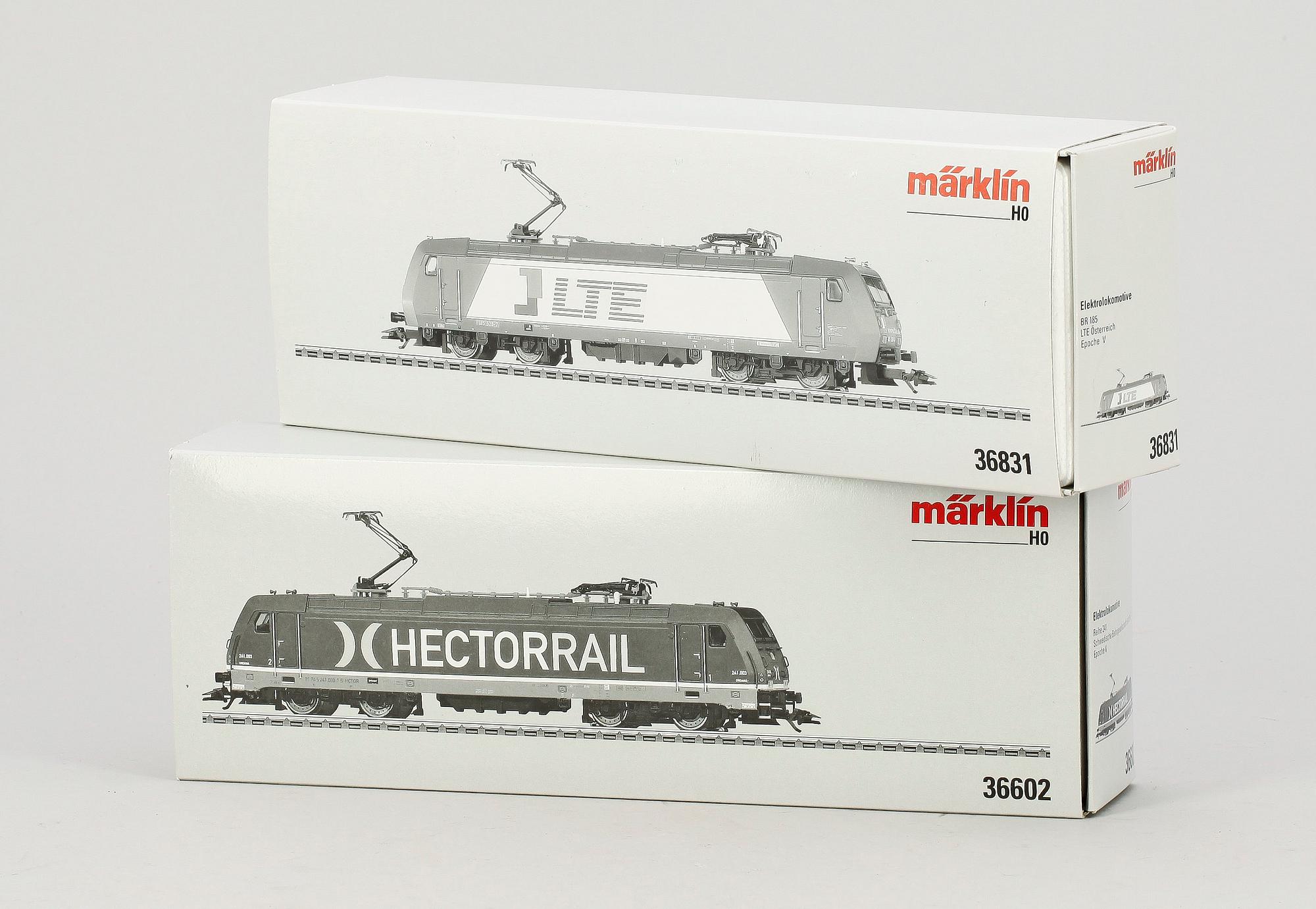 ELEKTRISKA LOK, 2 st, Märklin H0 36831 samt 36602, 1900-talets andra hälft.