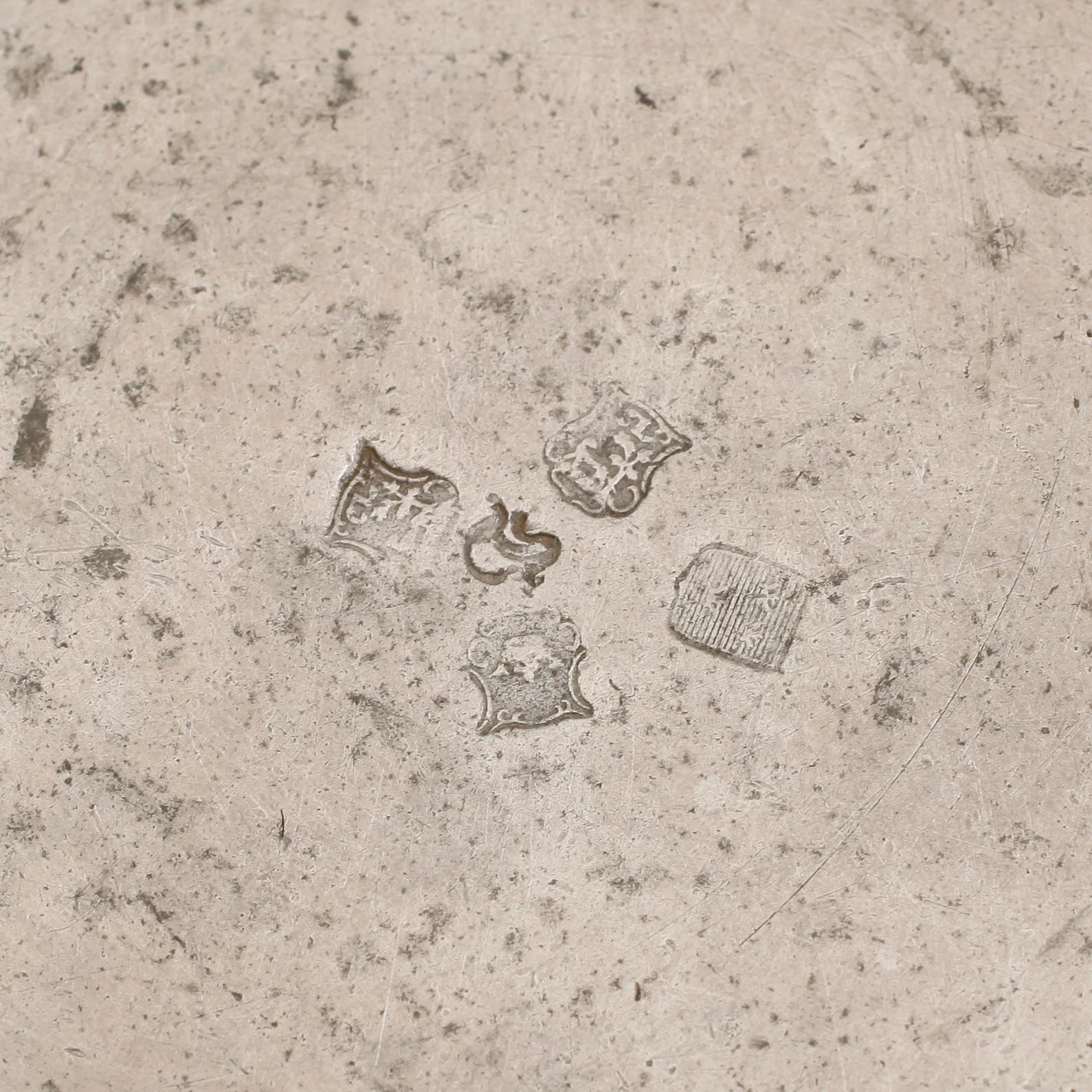 KALLSKÅL, MATSKÅL SAMT RAGUSKED, tenn, svenska stämplar, 1700-/1800-tal.