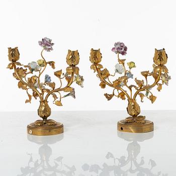 A pair of candelabras,  early 20th century.