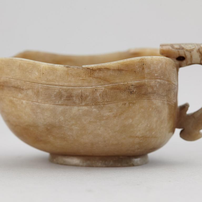 A group of three nephrite objects, Qing dynasty.