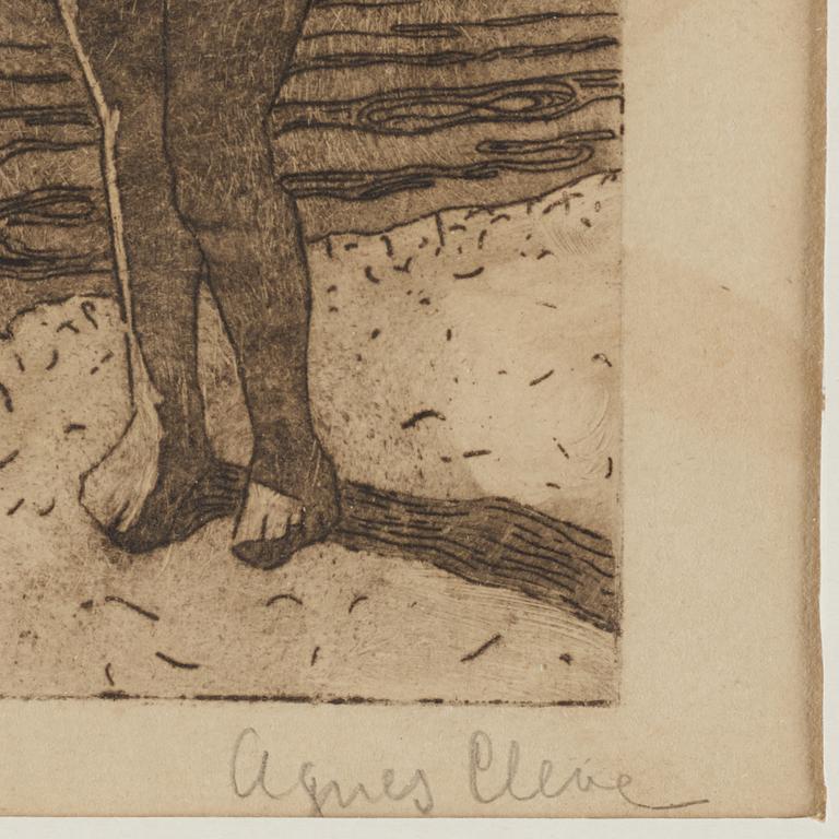 Agnes Cleve, etching, signed.