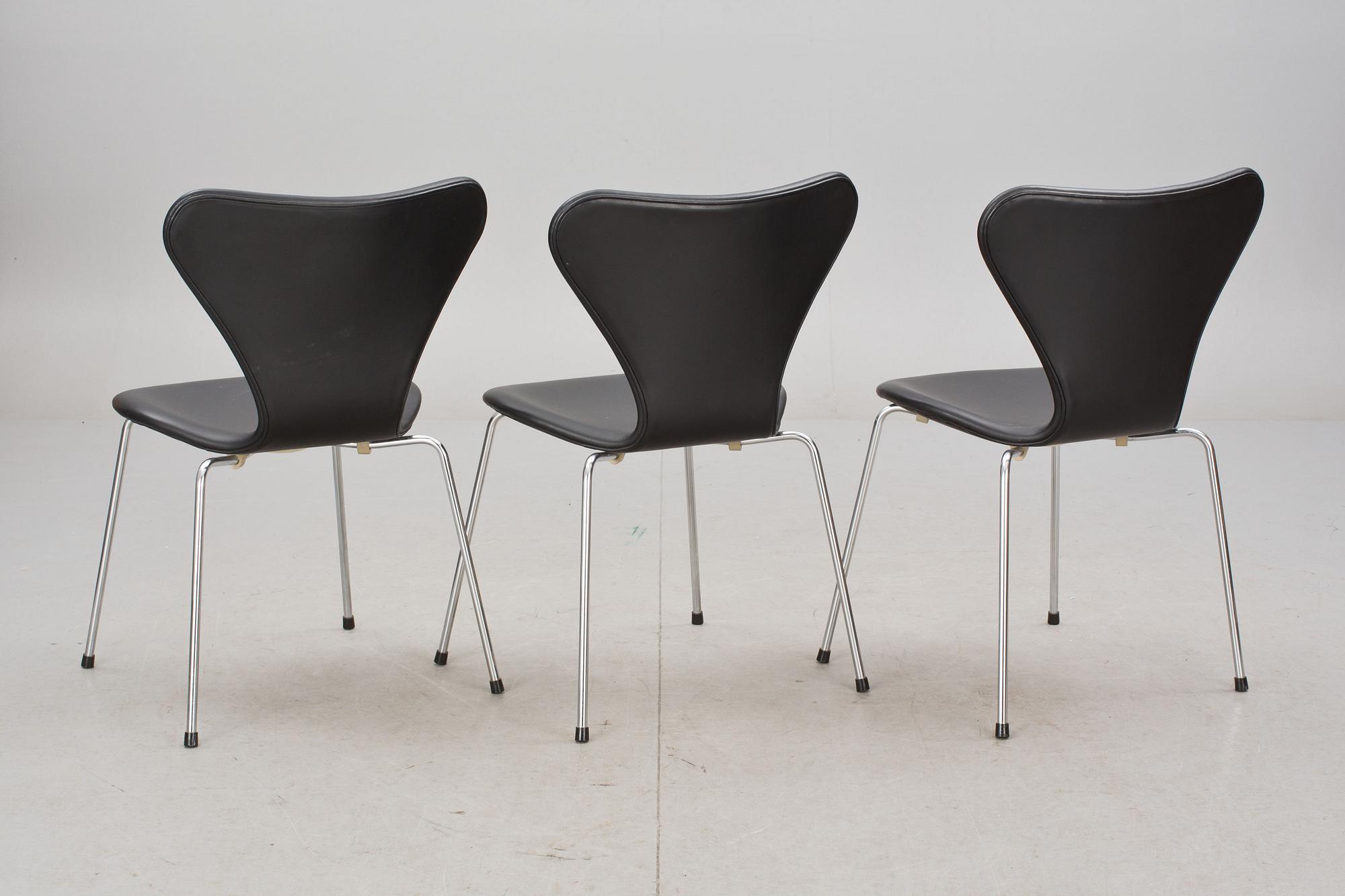 STOLAR, 6 st, "Sjuan", Arne Jacobsen för Fritz Hansen.