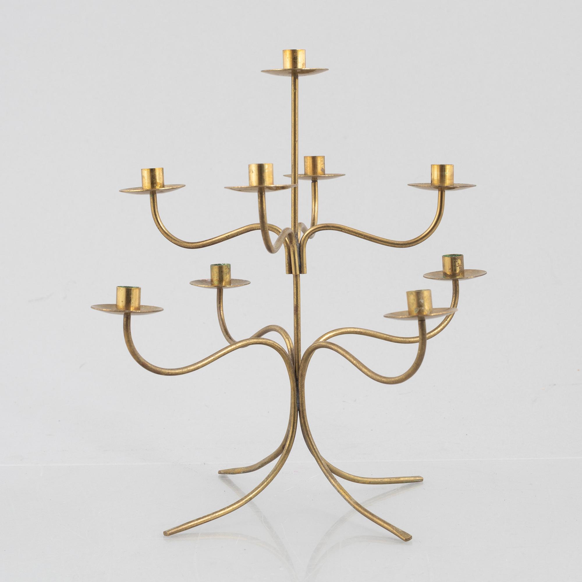 Josef Frank, a brass candelabrum, model 2554, Svenskt Tenn.