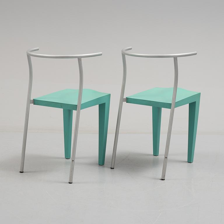 PHILIPPE STARCK, a "Miss Balù" table and a pair of "Dr Glob" chairs, Kartell.