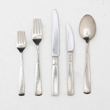 Jacob Ängman, a 60-piece silver flat ware set, 'Rosenholm', GAB, Sweden, 1958-1979.