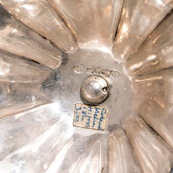 SOCKERSKÅL MED LOCK, silver, Helsingfors, Roland Melin 1860. Vikt 1195 g.