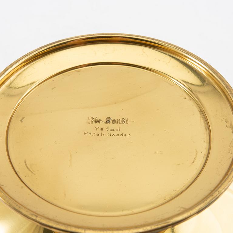 Bowl on foot "The Royal Bowl" Ystad Metall mid-20th century brass.