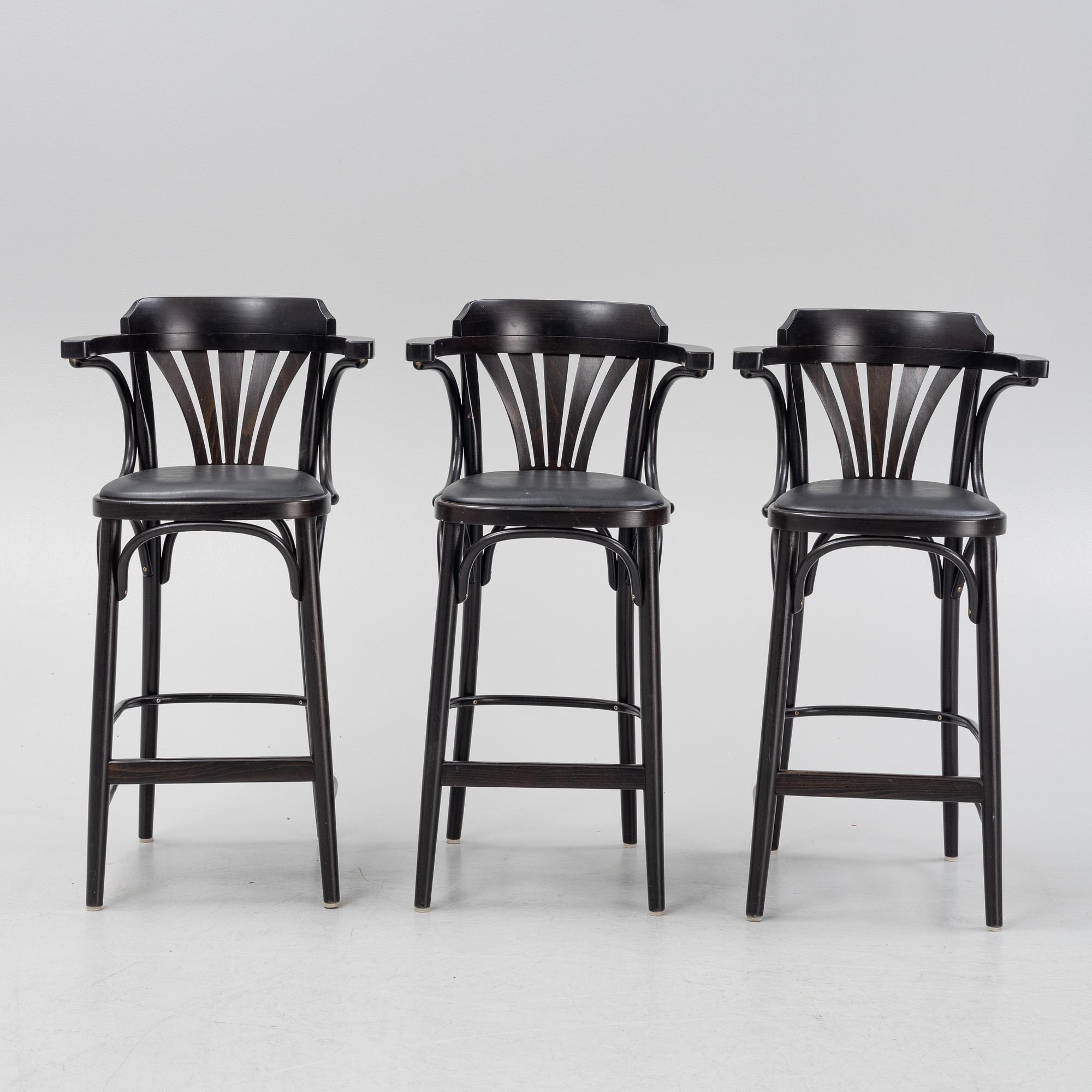 Barstolar, 3 st, modell 135, Ton.