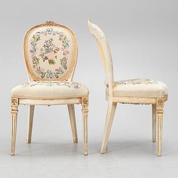 Four chairs, Louis XVI style, 20th century.