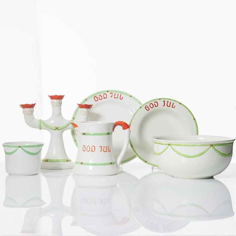 A 21-piece Christmas porcelain dinner service, 'God jul', Rörstrand / Gustavsberg.