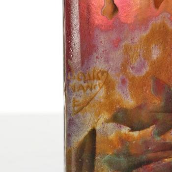 Daum Frères, a set of two Art Nouveau cameo glass vases, Nancy, France.