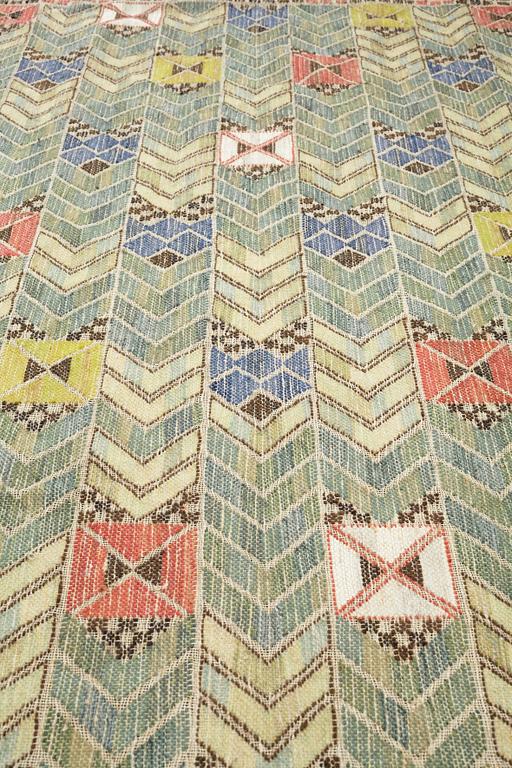 Märta Måås-Fjetterström, DRAPES, 1 pair, "Rågen", flat weave, ca 213 x 127,5 and 212,5 x 126,5 cm, both signed AB MMF.