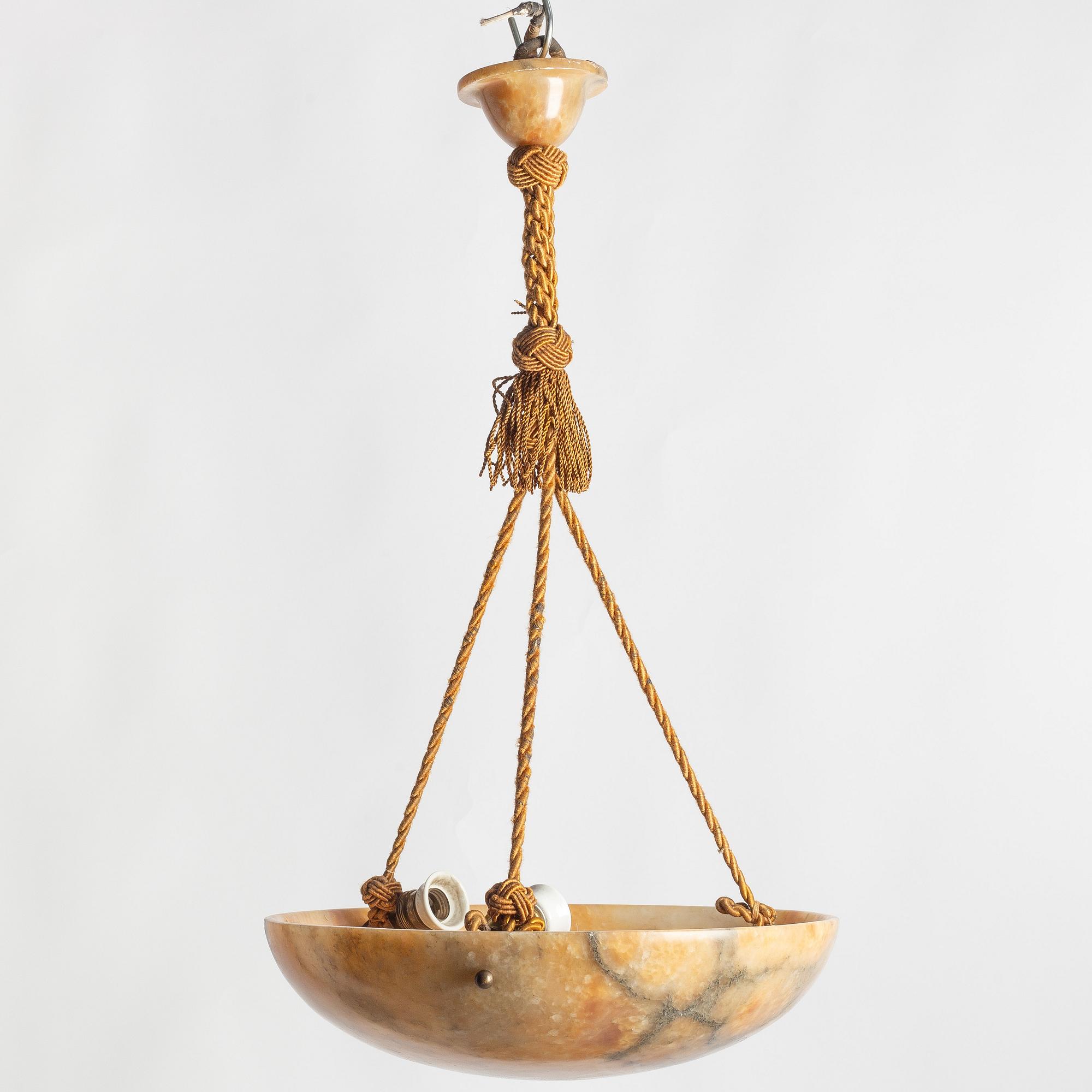 An alabaster ceiling lamp, 1920s.