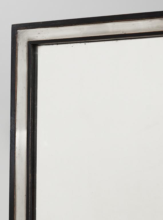 An Uno Åhrén black mirror with pewter inlays by Svenskt Tenn 1930's model 1622.