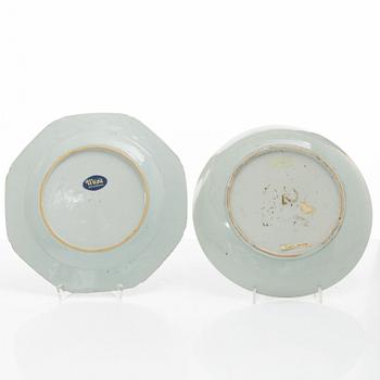 Tallrikar, 14 st, porslin, Kina, 1700-1800-tal.