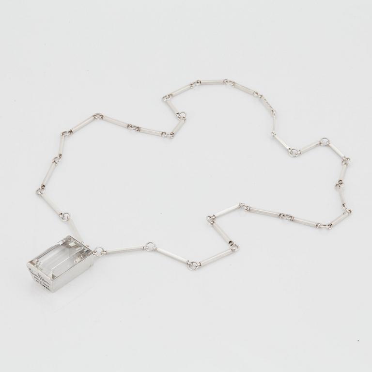 Wiwen Nilsson, a sterling necklace with a rock crystal pendant, Lund, Sweden 1943.