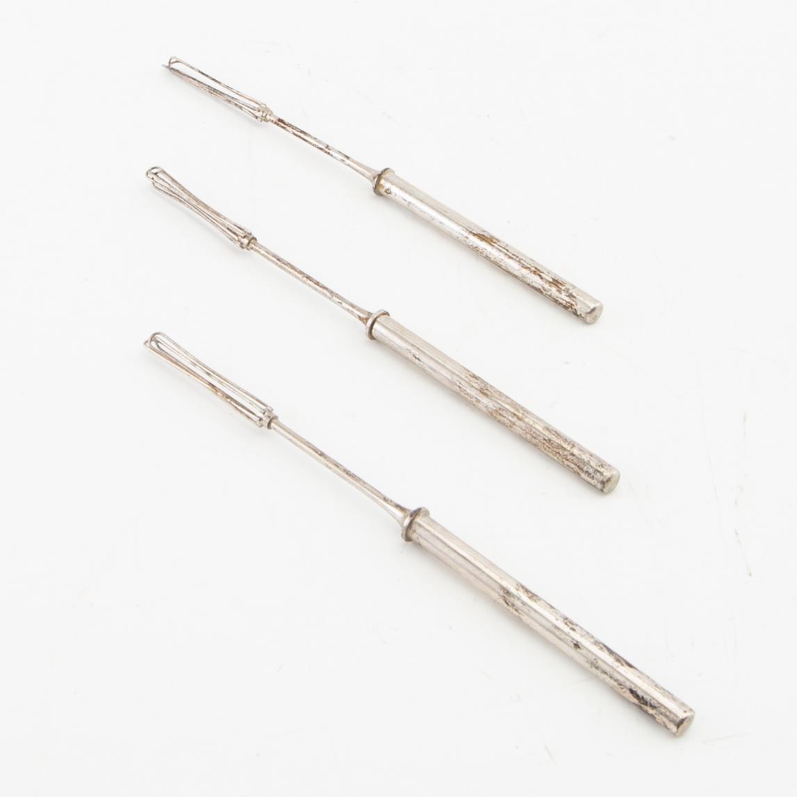 Champagne whisks, 12 pieces, silver.