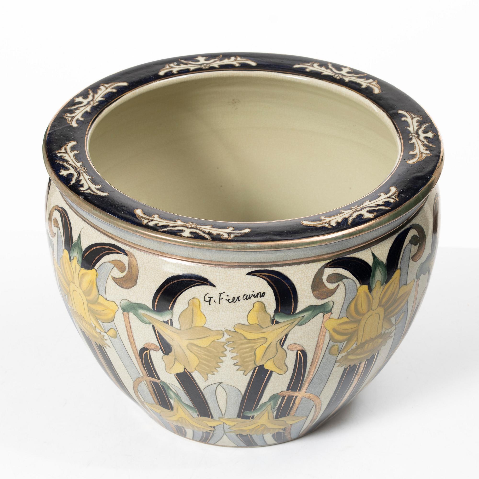Outer covers, a pair, porcelain, G Fieravino, Italy, late 20th century.