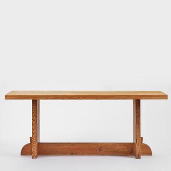 Axel Einar Hjorth, a stained pine "Lovö" dining table, Nordiska Kompaniet, 1930s.