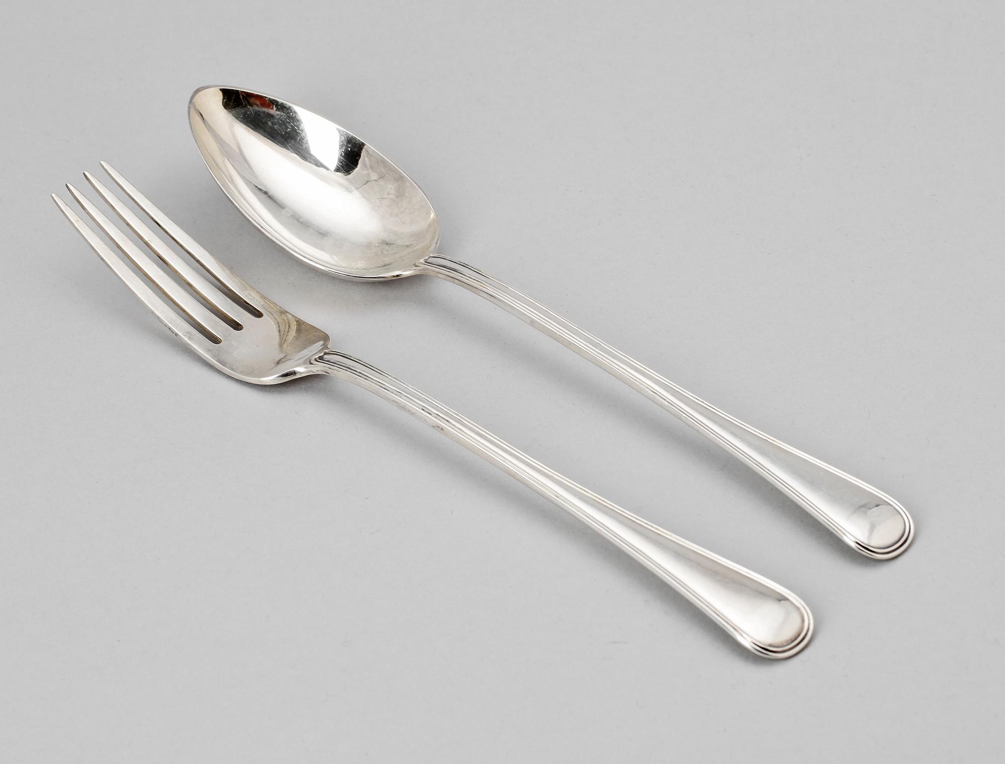 BESTICK, 2 delar, silver, David Andersen & Comp AB, Stockholm 1927. Tot vikt 234 g.