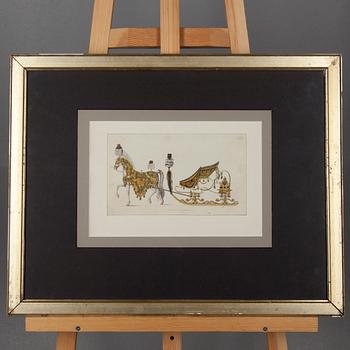TSARMOTIV, färglitografier 2 st., 1800-tal.